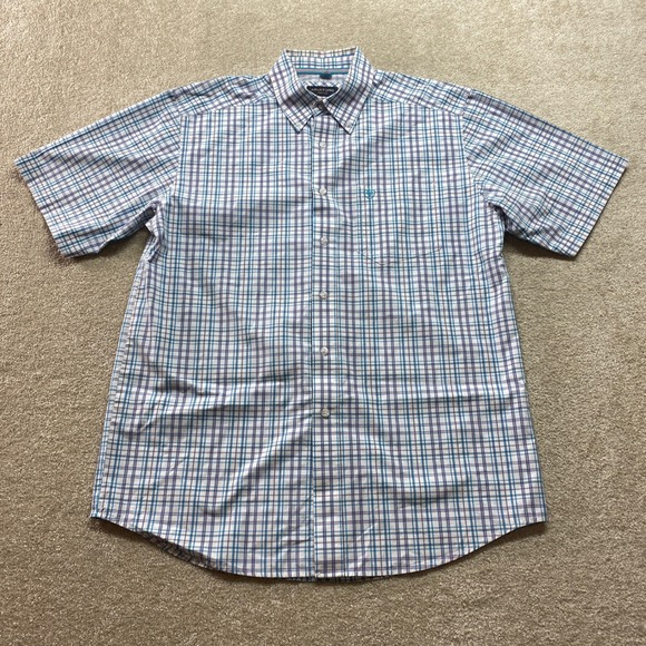 Ariat Other - Ariat Pro Series Shirt Mens Large Plaid‎ Short Sleeve Button Down Western Preppy